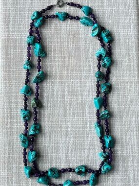 NWOT Tuckernuck Amethyst and Turquoise Necklace